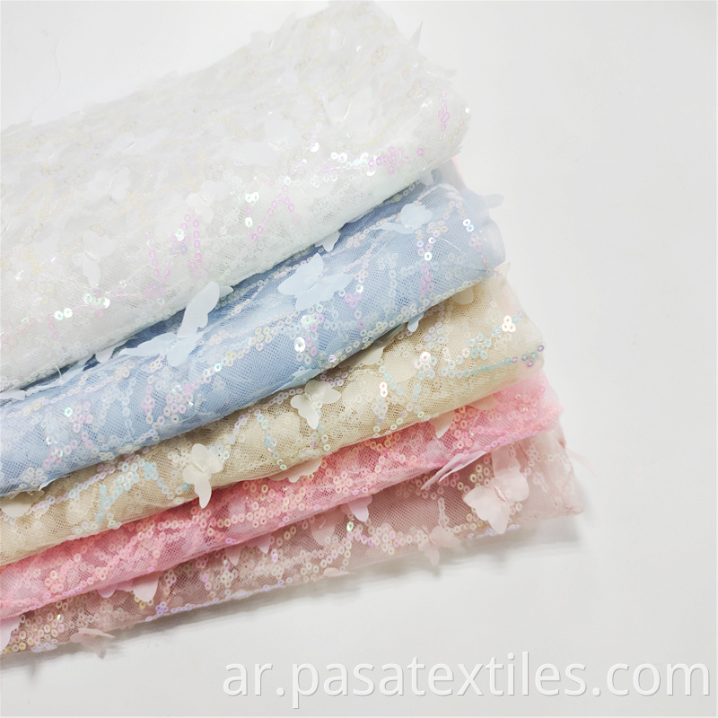 Free sample french tulle lace fabric sequin multicolor fabric sequin multicolor fabric for dress